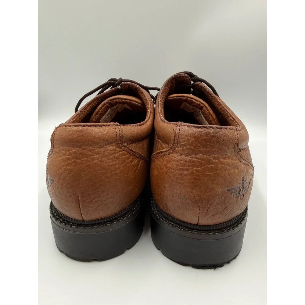 Dockers Tucson Brown Leather Grain Oxfords Mens 8.5W Wide 90-4057 Lug Sole Shoes